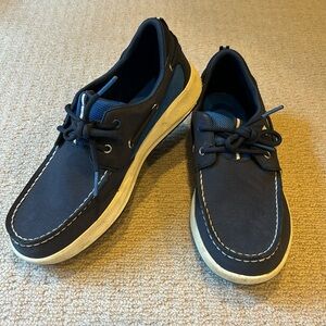 Boys Sperry navy loafers